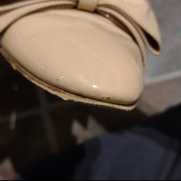 Miu Miu Nude beige patent leather Bow Crystal embollised flats loafer 36 - Picture 7 of 11